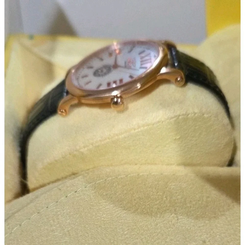 Men's Invicta Special Edition 2818 Gold Tone Watch Sub Dial New Battery Leather